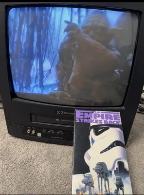 Emerson CRT TV/VCR Combo VHS Player -TESTED- Retro Gaming Television 13" EWC1304 - Image 1 of 4