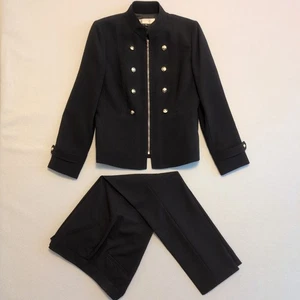 Tahari Arthur S. Levine Pantsuit Womens 6P Black Military Business Chic Corpcore - Picture 1 of 21