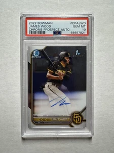James Wood 2022 Bowman Chrome 1st Rookie Card RC Auto Autograph PSA 10 - Picture 1 of 2