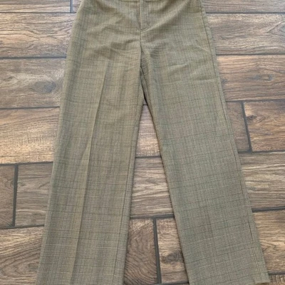 Vintage Woman’s KATE HILL Casual 100% Wool Plaid Trousers Straight Leg Pants Sz4 - Image 1 of 4