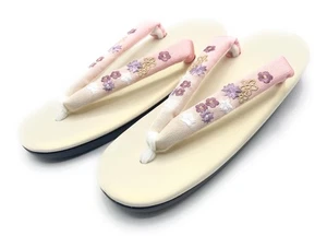 Asakusa Kimono Market Embroidered thongs urethane soles zori sandals - Picture 1 of 8