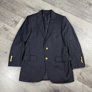 Brooks Brothers 1818 Madison Saxon Men's 38S Navy Gold 2 Button Blazer Jacket - Picture 1 of 14