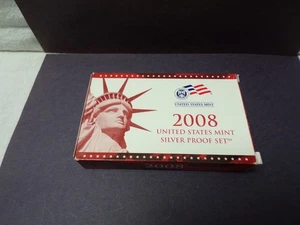 2008-S UNITED STATES MINT SILVER PROOF SET - 14 COIN PROOF SET W/ BOX & COA (B) - Picture 1 of 2