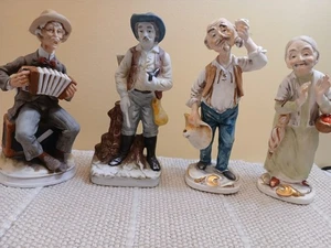Lote Mixto de 4 Estatuillas De Cerámica De Colección Japón Acordeón Campesino Viejo -O - Imagen 1 de 21