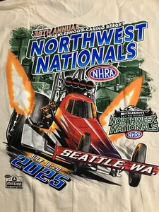 CAMISA EVENTO NHRA DRAG RACING OFICIAL 2025 NOROESTE NACIONALS natural talla grande - Imagen 1 de 4