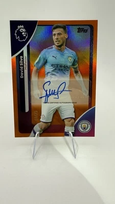 David Silva 2025-26 Topps EPL Orange Auto /25 FIRST ON THE PRINT Manchester City - Image 1 of 3