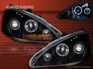 05-06 RSX CCFL Halo BLK Projector Headlights Front Lamp - Foto 1 di 2