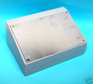 1pc ABS Plastic Desk Enclosure Cabinet Case Box G1500 Light Gray Aluminum Panel - Picture 1 of 8