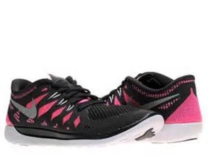 Nike Free 5.0 GS Schuhe Neu im Karton Mädchen Größe 4,5 Jugend EU 36,5 schwarz silber pink weiß  - Bild 1 von 6
