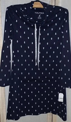 Camisón corto Nautica pequeño para dormir azul piñas simulado cuello tortuga Foto 1 de 4