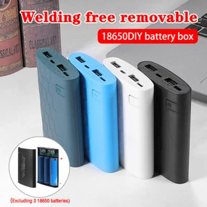 DIY 3 Slot 18650 Batteries Power Bank Case Charging Shell Battery Storage Boxes - Zdjęcie 1 z 18