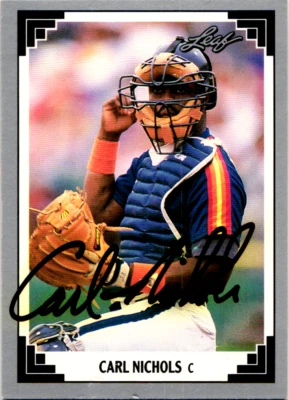 1991 Leaf - #217 Carl Nichols Signed Astros - Image 1 of 2