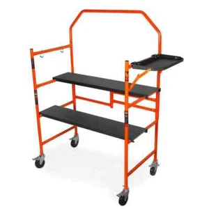 4 ft. H Portable Rolling Scaffolding, 500 lbs. Capacity Foldable Design, Sa - Picture 1 of 5