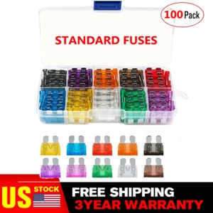 Car Automotive Medium Standard Fuses Auto Blade Fuse Assortment Kit APM 100PCS - Picture 1 of 10