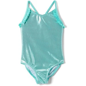 Freestyle Revolution One-Piece Girl's Swimsuit - Mini Pindots - Mettalic Size 5 - Picture 1 of 2