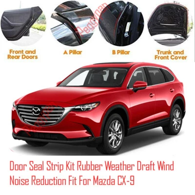 Door Seal Strip Kit Rubber Weather Draft Wind Noise Reduction For Mazda CX-9 - image 1 of 4