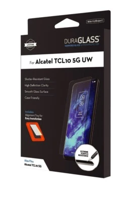 DuraGLASS 钢化玻璃屏幕保护膜 Galaxy Alcatel TCL10 5G UW — 第 1/4 张图片