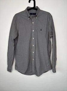 Ralph Lauren black-and-white checked button front Oxford shirt men’s medium - Picture 1 of 14