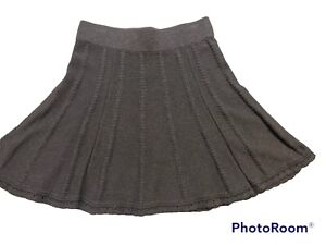 Cabi Womens Flair Knit Skirt Cotton Gray Fit and Flare Style 884 Size Small