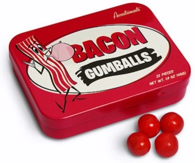 BOLAS DE CHICLE DE TOCINO 22 PIEZAS BURBUJA CHICLE CARAMELO LATA NOVEDAD REGALO ACCESORIOS  Foto 1 de 4