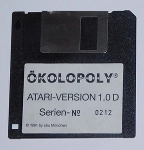 Ökolopoly Atari Version 1.0 D sbu München Atari ST 3,5" 720kB Floppy Diskette - Bild 1 von 1