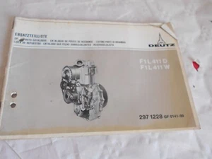 Catálogo repuestos motor Deutz F1L411D F1L411W 297 1228 GF0141-99 1974 - Imagen 1 de 5