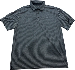 Under armour Polo Shirt Men L Gray Pinstripe Loose Fit HeatGear Golf Performance - Picture 1 of 4