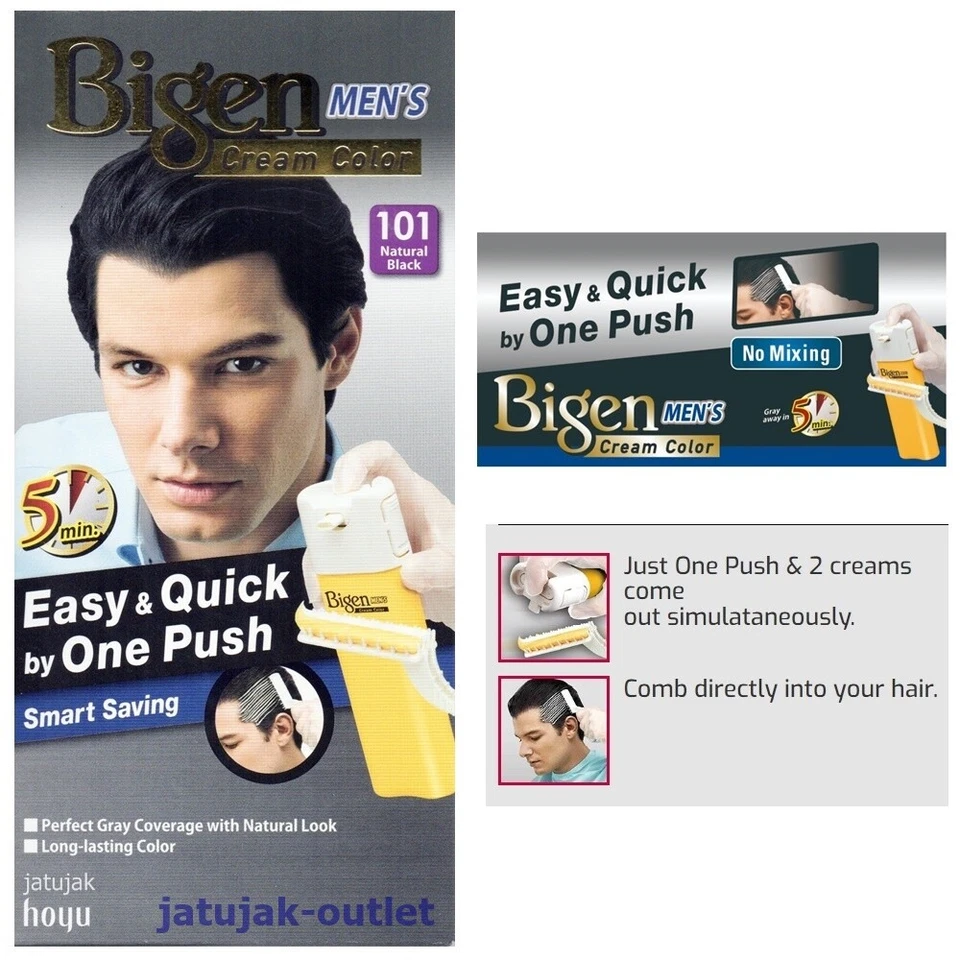 Bigen мужчин быстрый цвет волос черный натуральный 101 легко и быстро одним нажатием - Изображение 1 из 4