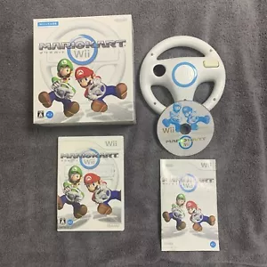 Pacchetto giochi Mario Kart Nintendo Wii + volante bianco originale OEM JAPAN jp - Foto 1 di 8