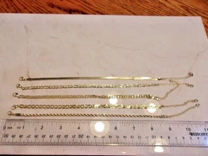 Set of 5 Gold Tone Ankle Bracelets- Mixed Design - Picture 1 of 3