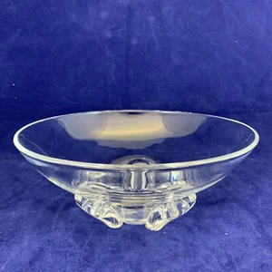 Mint Steuben Glass Signed Footed Fruit / Candy /Cookies Bowl 7 7/8" Wide - Picture 1 of 5