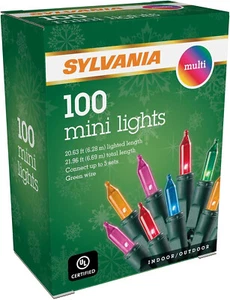 SYLVANIA Mini Christmas Lights, Multi Multicolor - Picture 1 of 1