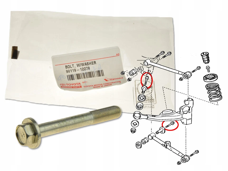 TOYOTA RAV 4 II CAMBER CORRECTION SCREW Mk 90119-12278, 9011912278 — 第 1/4 张图片