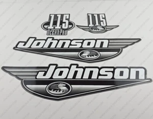 Johnson 115 HP Ocean Pro 1999-2000 Outboard Decals Sticker Set Gray - Picture 1 of 5