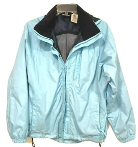Athletic Works Rain Jacket Blue Nylon Hooded Lightweight Womens Size Med (8-10) - Picture 1 of 8