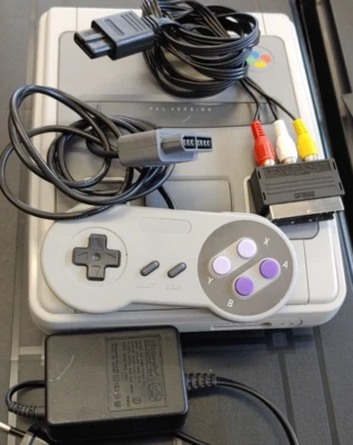 SUPER Nintendo SNES System 16bit Video Game Konsole (fully working) 190324 - Bild 1 von 4