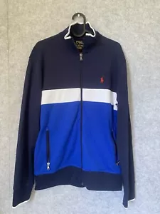 Polo Ralph Lauren Retro 2-Piece Blue Colorblock Mens Tracksuit Jumper (S) - Picture 1 of 2