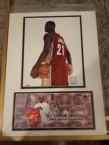 LEBRON JAMES 2004 #1 NBA Draft pick 12X16 MATTED PHOTO/ STAMPED ENVELOPE