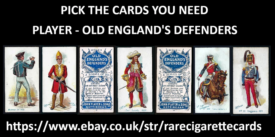 PLAYER - OLD ENGLAND'S DEFENDERS - PICK THE CARDS YOU NEED - Image 1 of 1