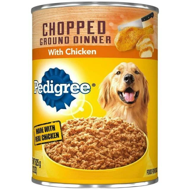 Pedigree K1107600 Chopped Dinner with Chicken Canned Dog Food 22 Ounces 12 Pieces