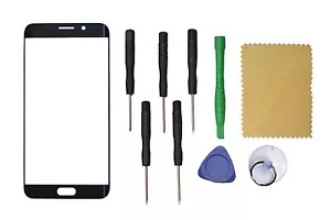 Dark Blue Front Screen Glass Lens Repair For Samsung Galaxy S6 Edge + Plus - Foto 1 di 5