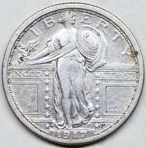 1917 s standing liberty quarter type 1 in a high grade - Picture 1 of 4