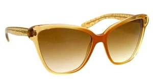 BOTTEGA VENETA V187/S XKG BA CRYSTAL HONEY CAT EYE  SUNGLASSES FRAME 57-16-135 - Picture 1 of 4