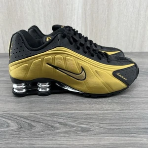 Nike Shox R4 Talla 7.5 Mujer Negro Metálico Dorado Plata Tenis - Imagen 1 de 12