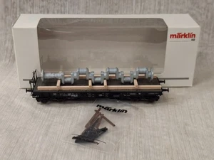 Scala HO Marklin 48675 DB Deutsch Federal Heavy Duty Flat Car #965 323 con carico LN - Foto 1 di 12