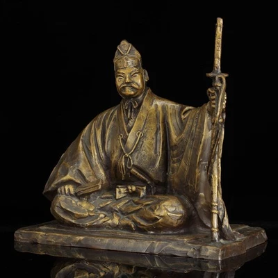 SAMURAI BUSHI Bronze Statue 13.9 inch Width Japanese Metalwork Figurine - Image 1 of 4