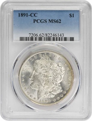 1891-CC Morgan Silver  Dollar MS62 PCGS - Image 1 of 4
