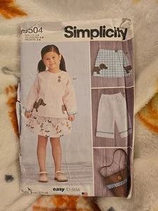 Simplicity 9504 Child Girl Pattern  Uncut Size 3-8 Envelope In Rough Shape - Picture 1 of 2