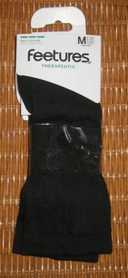 FEETURES F1003012 Unisex Black Therapeutic Max Cushion Crew Socks M6-8..W7-9 NWT - Image 1 of 3