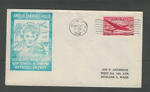 1947 Miami Fl Amelia Earhart Field Dedication Cacheted  - Picture 1 of 1